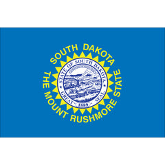 South Dakota State Flag - Outdoor - Pole Hem with Optional Fringe- Nylon Made in USA.