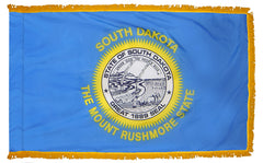 South Dakota State Flag - Outdoor - Pole Hem with Optional Fringe- Nylon Made in USA.