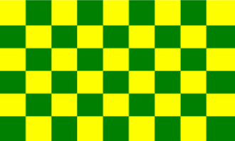 Green and Yellow Checkered Flag 3x5 ft. Standard.