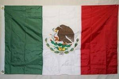 Mexico Flag Nylon Embroidered 3 x 5 ft..