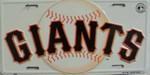SF San Francisco Giants MLB Baseball License Plate.