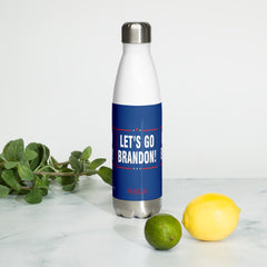 Let's Go Brandon MAGA Blue Stainless Steel Water Bottle.