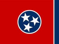 Tennessee State Flag - Outdoor - Pole Hem with Optional Fringe- Nylon Made in USA.