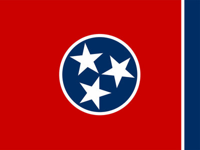 Tennessee State Flag - Outdoor - Pole Hem with Optional Fringe- Nylon Made in USA.