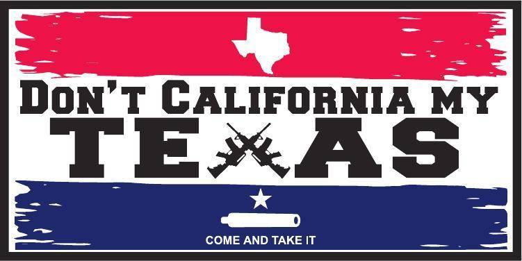 Don't California My Texas 2nd Amendment Bumper Sticker - Made in USA.