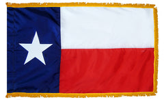 State of Texas Flag Pole Hem with Optional Fringe- Nylon Made in USA.