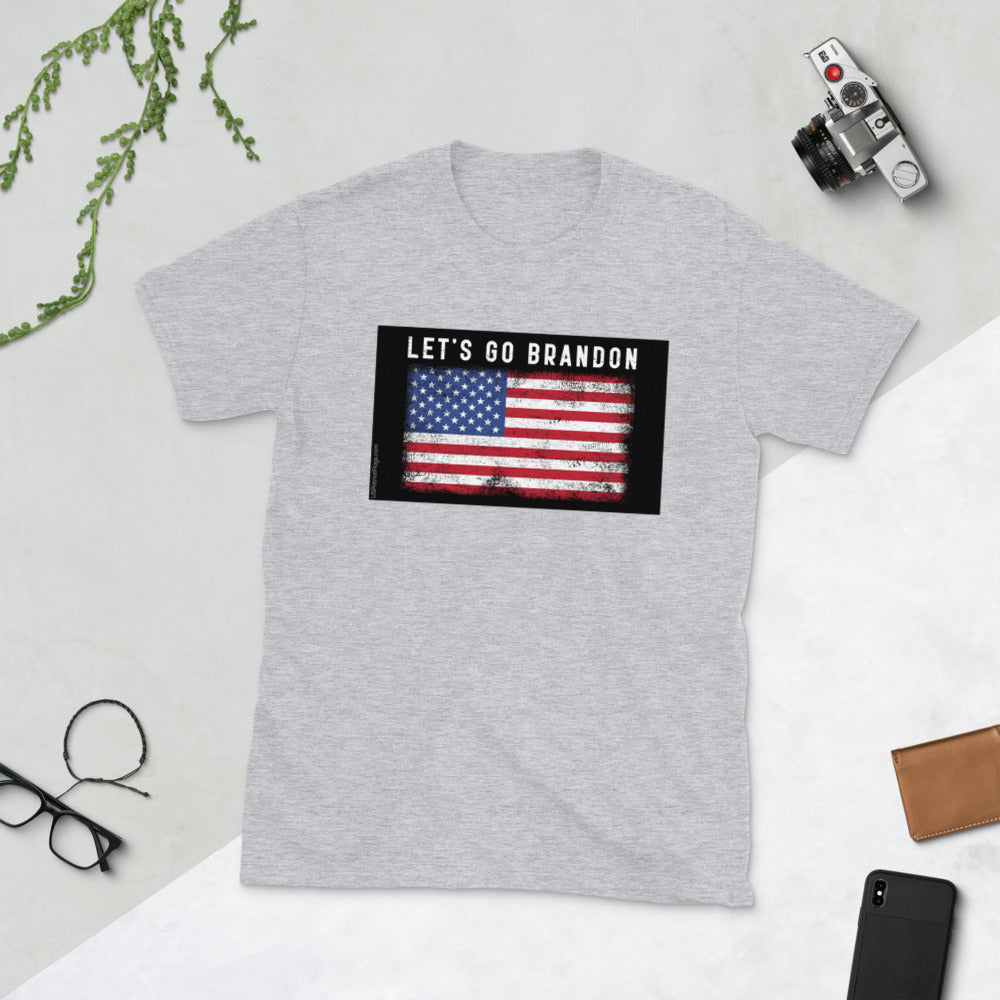 Let's Go Brandon USA Flag Short-Sleeve Unisex T-Shirt