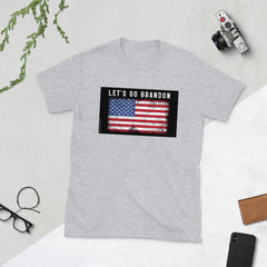 Let's Go Brandon USA Flag Short-Sleeve Unisex T-Shirt.