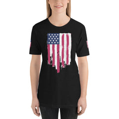 Battle torn American Flag Short-Sleeve Unisex T-Shirt.