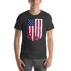 Battle torn American Flag Short-Sleeve Unisex T-Shirt.