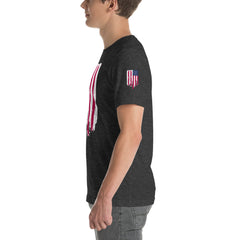 Battle torn American Flag Short-Sleeve Unisex T-Shirt.
