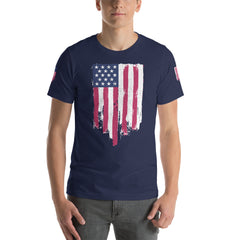 Battle torn American Flag Short-Sleeve Unisex T-Shirt.