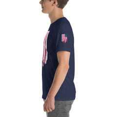 Battle torn American Flag Short-Sleeve Unisex T-Shirt.