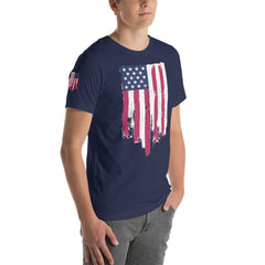 Battle torn American Flag Short-Sleeve Unisex T-Shirt.