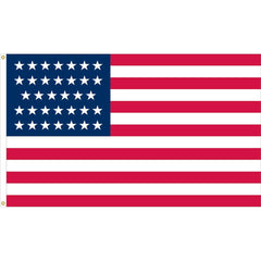 34 Star Linear American Flag Printed Made in USA Kansas.