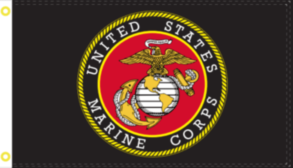 USMC Marine Corps Seal Black Flag Made in USA.