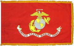 USMC Marine Corps Flag - Outdoor - Pole Hem with Optional Fringe- Nylon Made in USA.