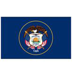 Utah State Flag Pole Hem & Optional Fringe- Nylon Made in USA.