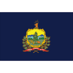 Vermont State Flag - Outdoor - Pole Hem with Optional Fringe- Nylon Made in USA.