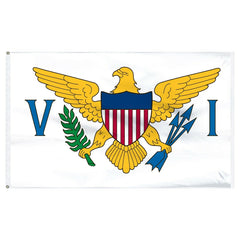 Virgin Islands Flag - Outdoor - Pole Hem with Optional Fringe- Nylon Made in USA.