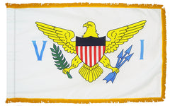 Virgin Islands Flag - Outdoor - Pole Hem with Optional Fringe- Nylon Made in USA.