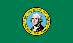Washington State Flag - Outdoor - Pole Hem with Optional Fringe- Nylon Made in USA.