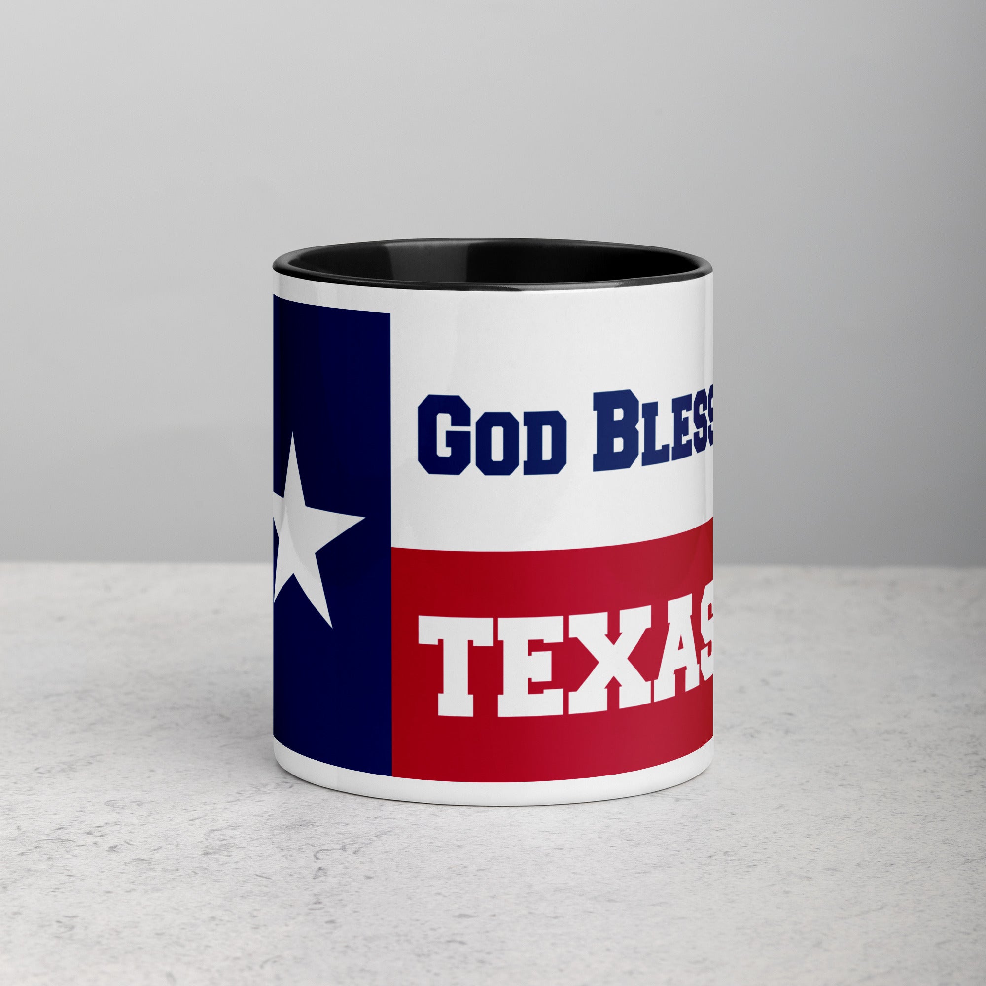 God Bless Texas Mug with Color Inside