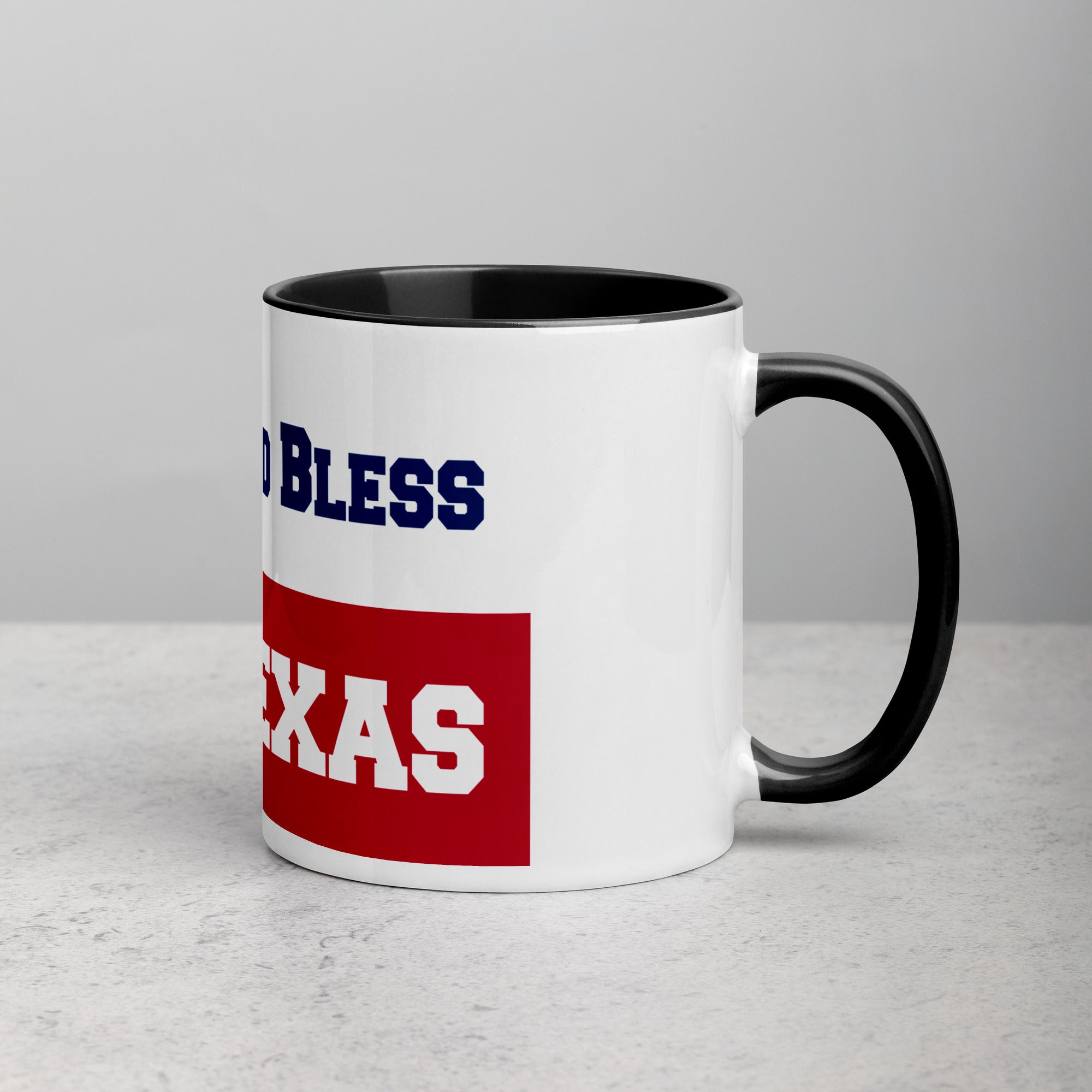 God Bless Texas Mug with Color Inside