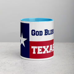 God Bless Texas Mug with Color Inside