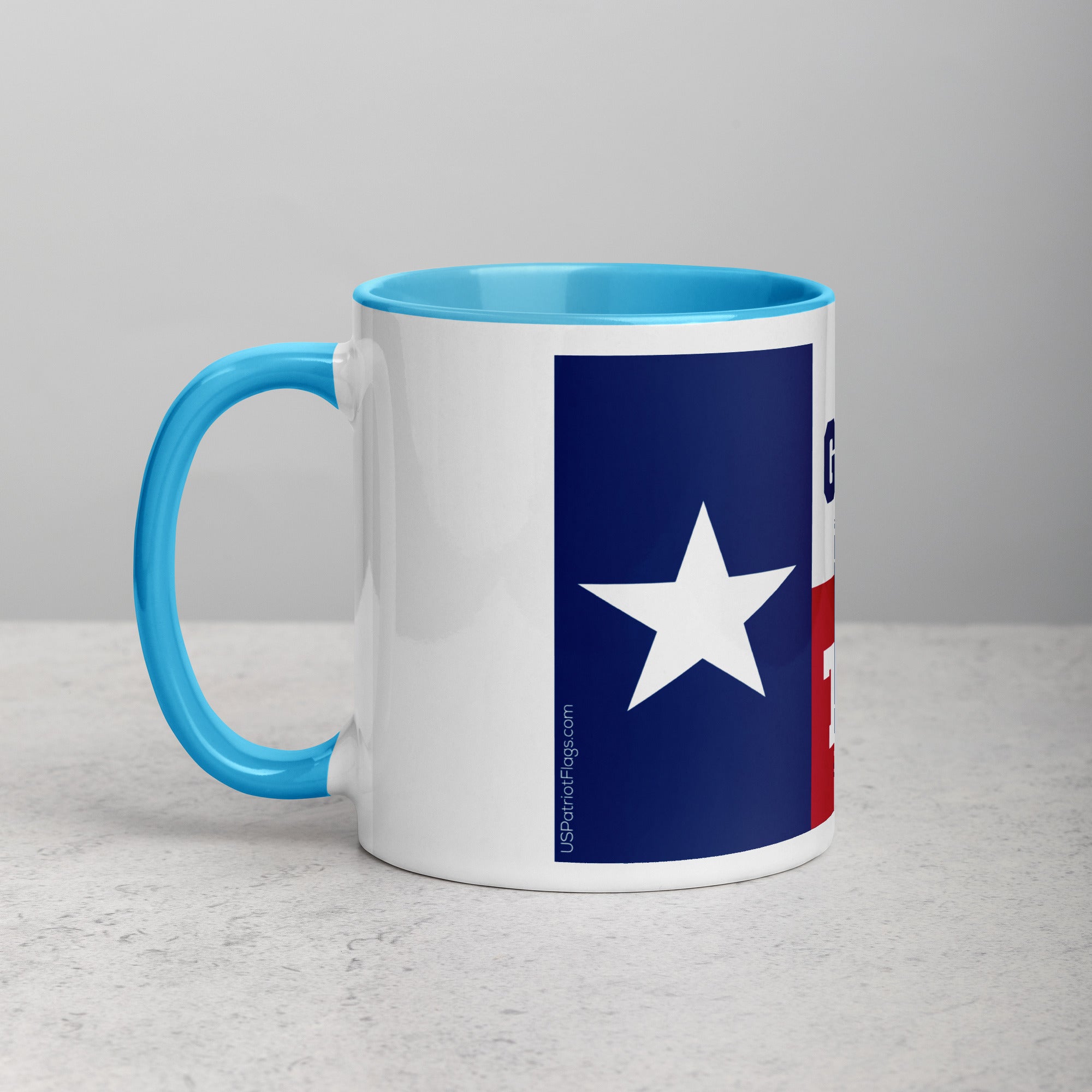 God Bless Texas Mug with Color Inside