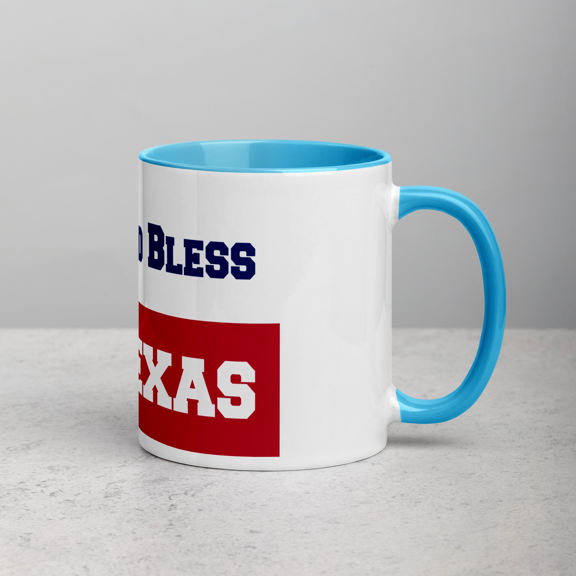 God Bless Texas Mug with Color Inside