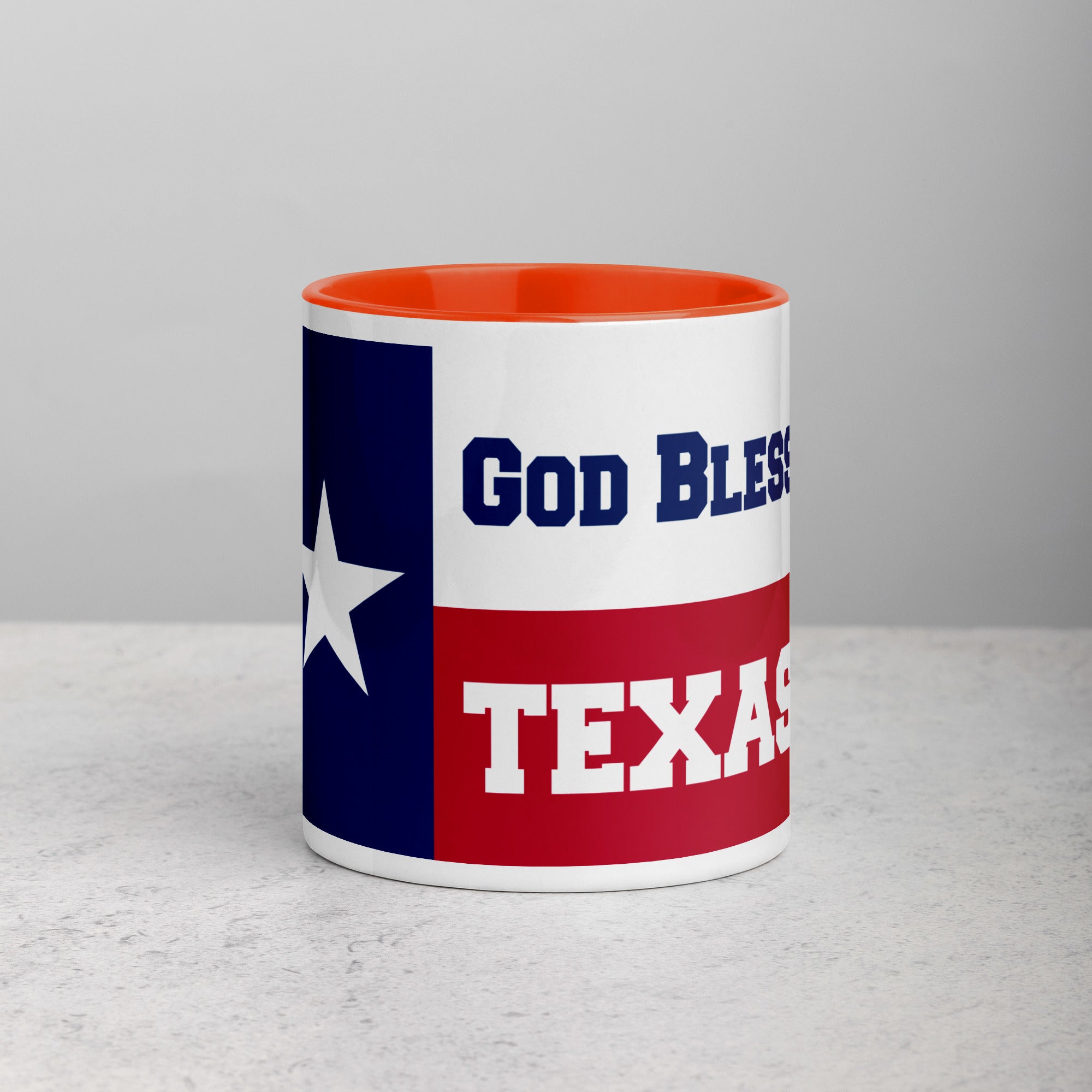 God Bless Texas Mug with Color Inside