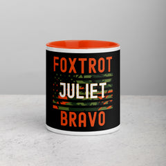 Foxtrot Juliet Bravo Mug with Color Inside