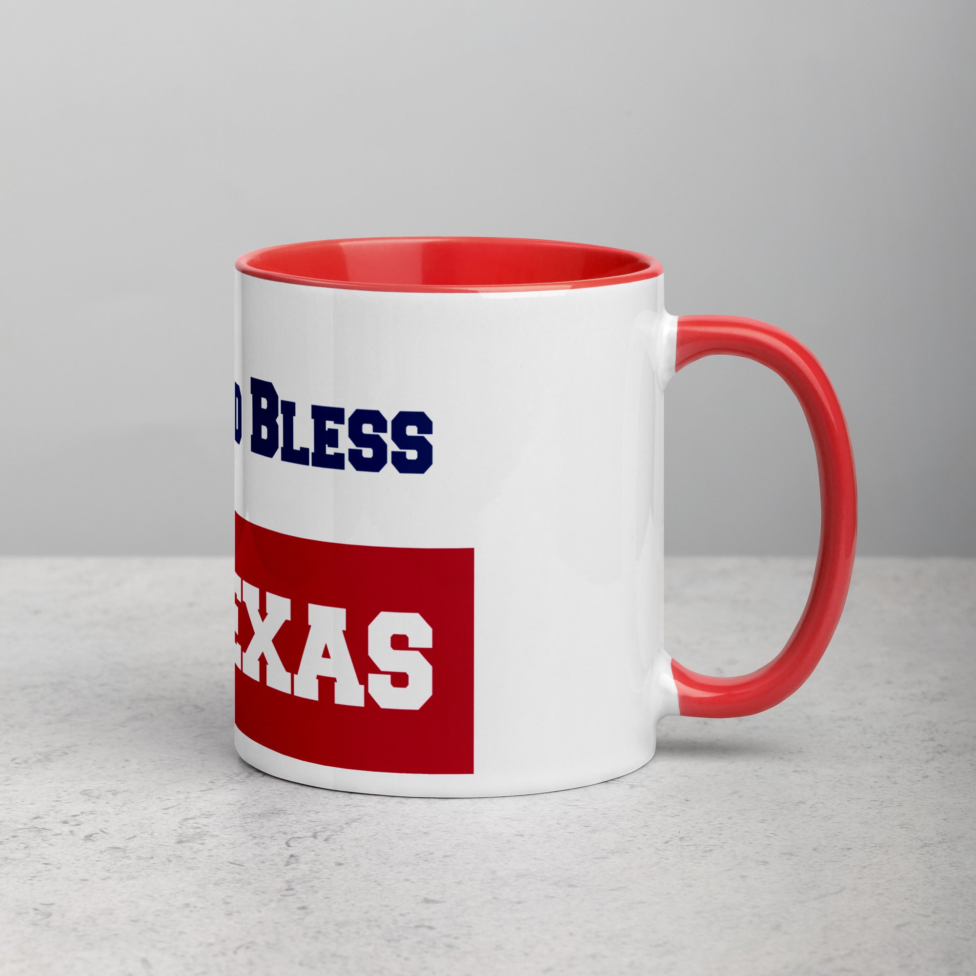 God Bless Texas Mug with Color Inside
