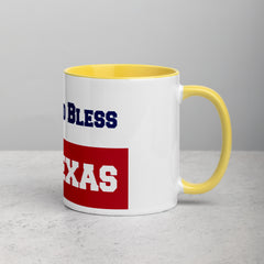 God Bless Texas Mug with Color Inside