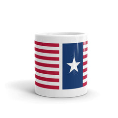 Ceremonial Flag of the Texas Navy White glossy mug.