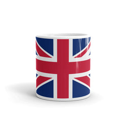 Union Jack Flag White glossy mug