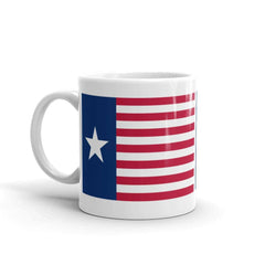 Ceremonial Flag of the Texas Navy White glossy mug.