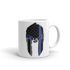 Thin Blue Line USA Spartan White glossy mug.