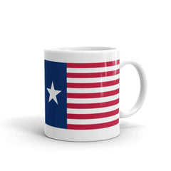 Ceremonial Flag of the Texas Navy White glossy mug.