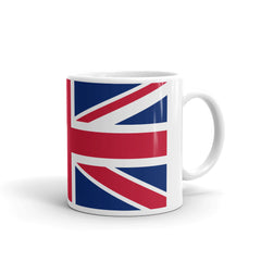 Union Jack Flag White glossy mug