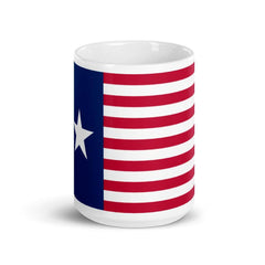 Ceremonial Flag of the Texas Navy White glossy mug.