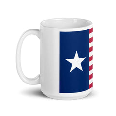 Ceremonial Flag of the Texas Navy White glossy mug.