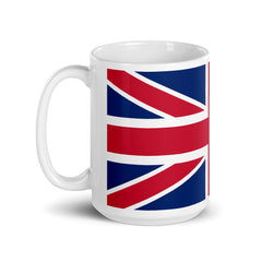 Union Jack Flag White glossy mug