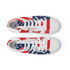 USA & Canada Flag Women’s high top canvas shoes