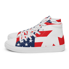 USA & Canada Flag Women’s high top canvas shoes