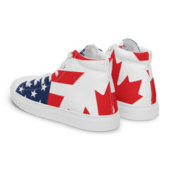 USA & Canada Flag Women’s high top canvas shoes