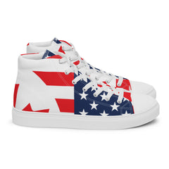 USA & Canada Flag Women’s high top canvas shoes