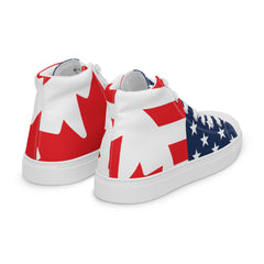 USA & Canada Flag Women’s high top canvas shoes