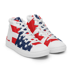 USA & Canada Flag Women’s high top canvas shoes